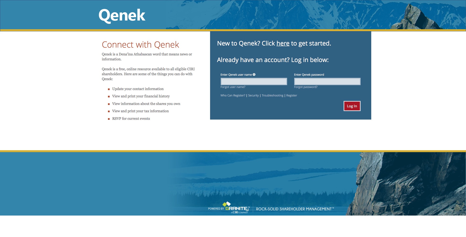 Qenek shareholder portal